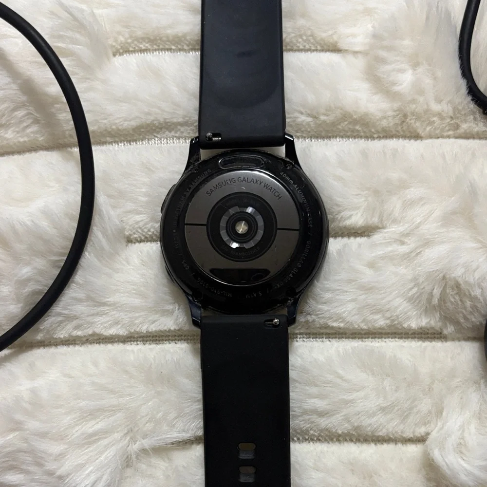Samsung Black Smartwatch with Charging Cable